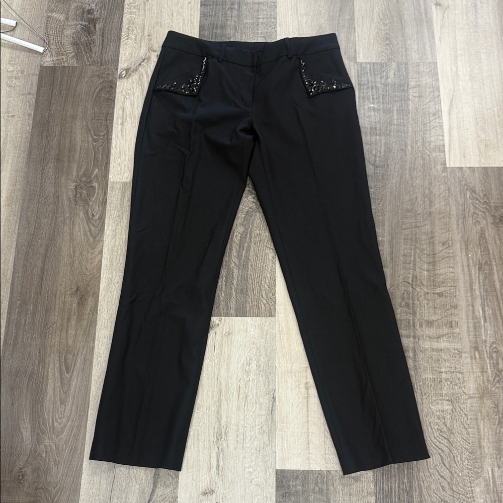 Robert Rodriguez Black Dress Pants with Embellished Pockets